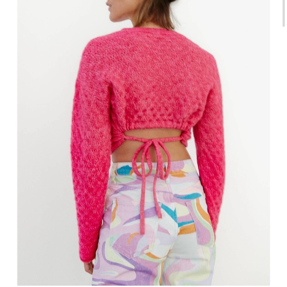 NWT Zara Open Back Knit Cropped Sweater
